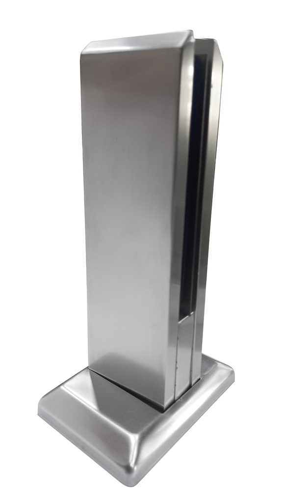 MD 209-e 200h picior sustinere sticla 10-12mm, patrat din aluminiu