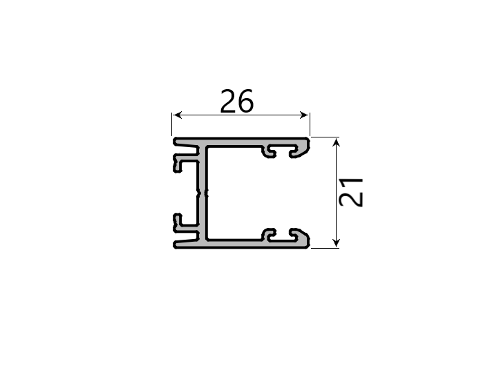 MD 21x26 profil contraplaca incuietoare,  SLIDER NEXT