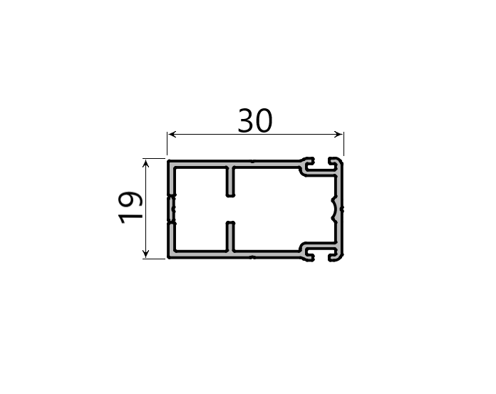 Md 33x19 profil lateral cu incuietoare laterala slide master - slide master flat