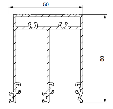 MD 60x50 sina de glisare 2 cai (superioara), SLIDER NEXT
