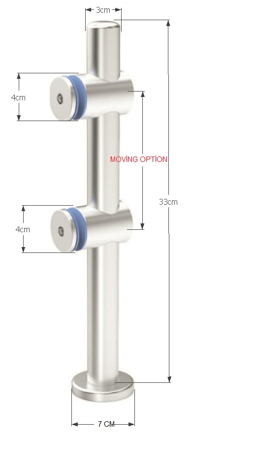 MD 80-6002 330h Picior sustinere sticla, tip spider dublu din aluminiu BRONZ