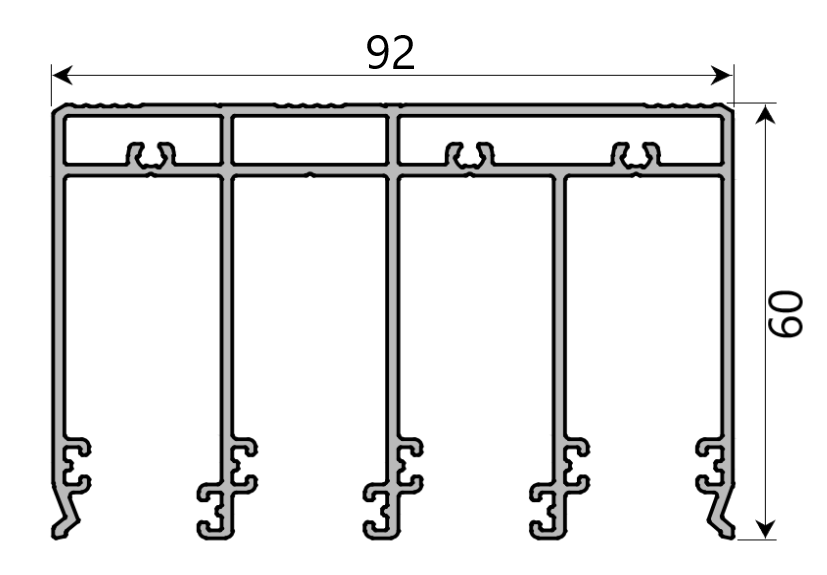 MD 60x92 Sina de glisare superioara cu 4 cai