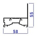 MD 55x58 profil adaptor pentru sina inferioara si mana curenta