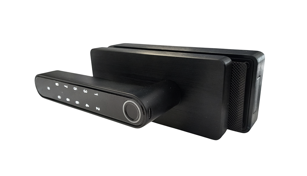 MAG/S01 B Incuietoare SMART magnetica pentru usa de sticla cu toc (maner amprenta) Black