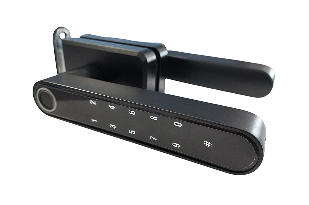 MAG/S02 B Incuietoare SMART magnetica pentru usa de sticla cu profil perimetral(maner amprenta) Black