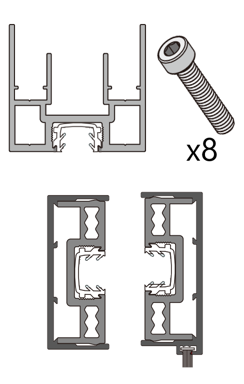 CN122881A OPK PS FG Set panou de capat cu profile, garnituri si suruburi incluse