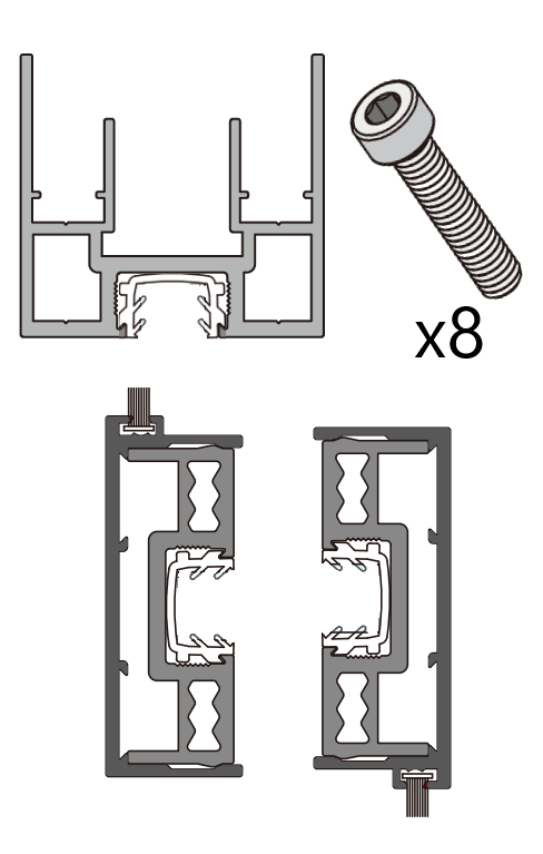 CN122882A OPK PS FG Set panou intermediar cu profile, garnituri si suruburi incluse