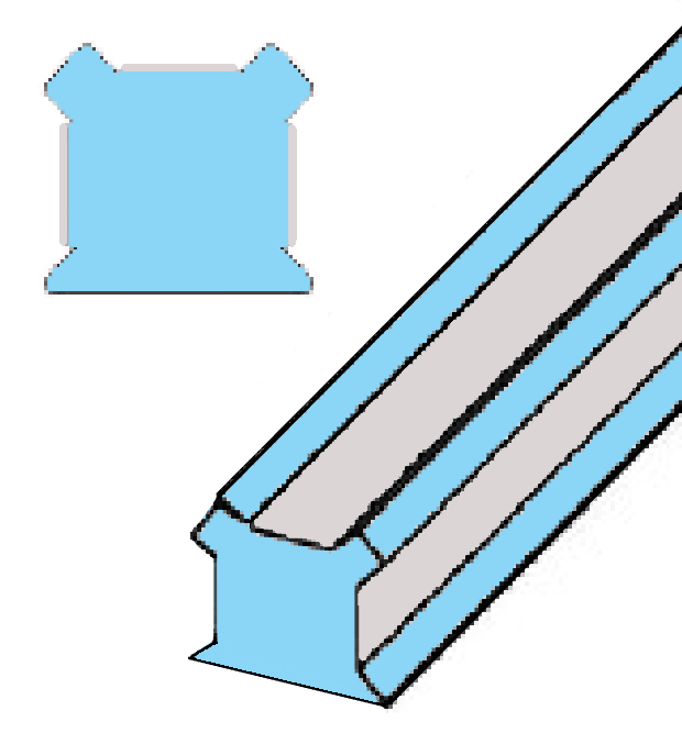 MD 221- Profil policarbonat 3M imbinare T sticla-sticla