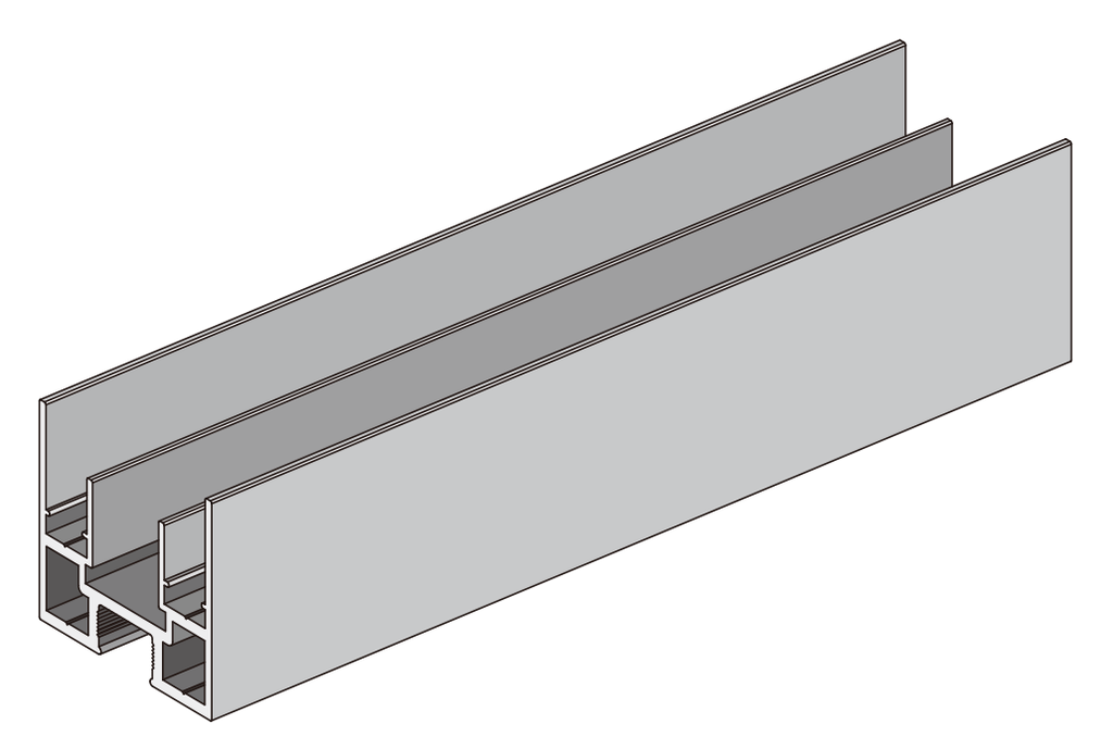 A201-40 OPK PS Profil superior/inferior cadru panou BLACK
