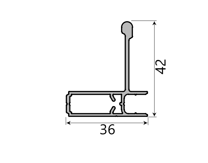 MD 42x36 profil sina suplimentara slide master