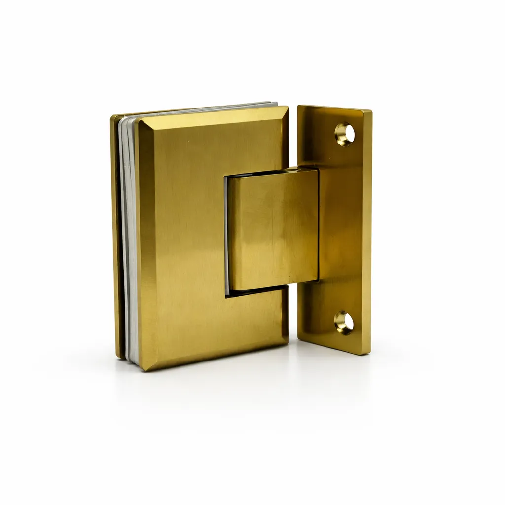 MD 301 Satin GOLD - Balama perete-sticla, talpă întreaga 90°