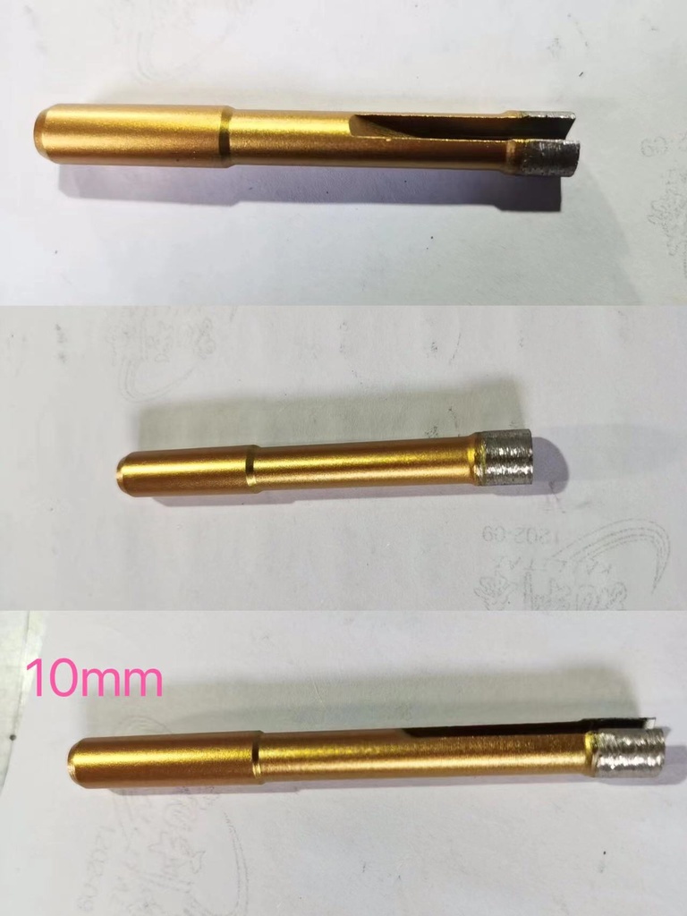 10mm Burghiu sinterizat cu diamant, tija rotunda,73mm lungime