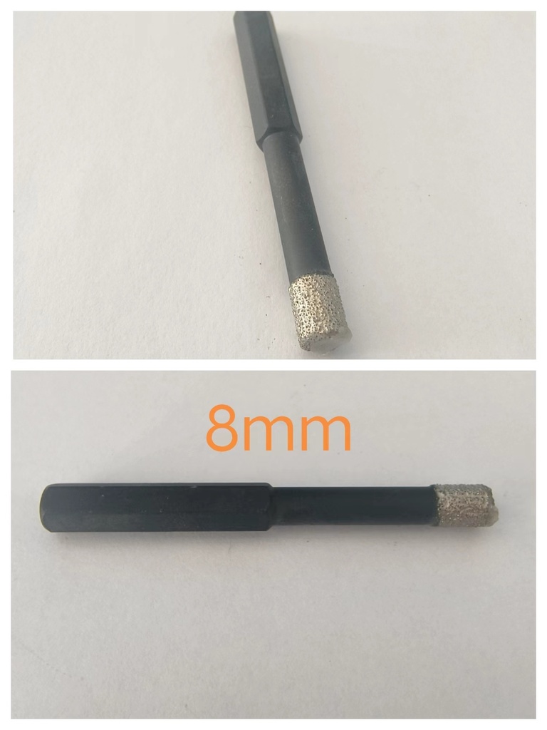 8mm Burghiu diamant USCAT, tija HEX,80mm lungime