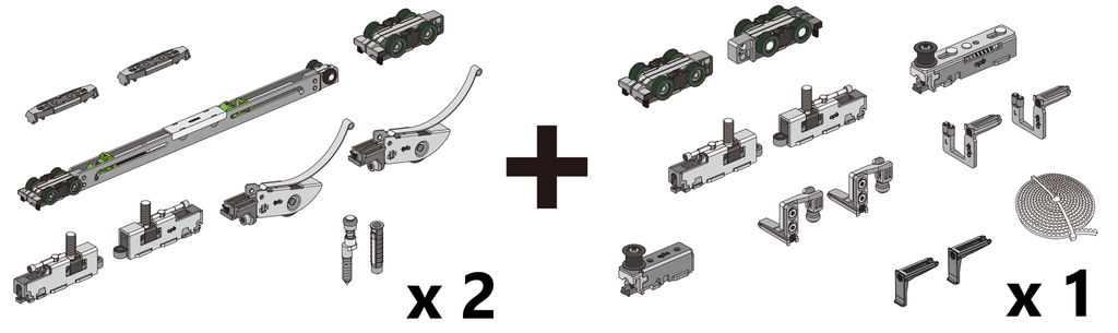 CN122669B+TN1098A OPK PS Sistem telescopic, pentru 3 uși, 80 kg