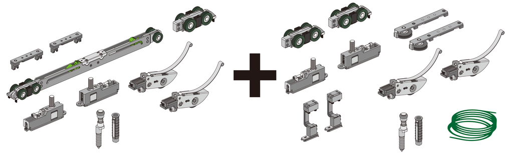 CN122681B +CN122697B OPK PS Sistem Synchro pentru două uși, sistem manual, 60 kg