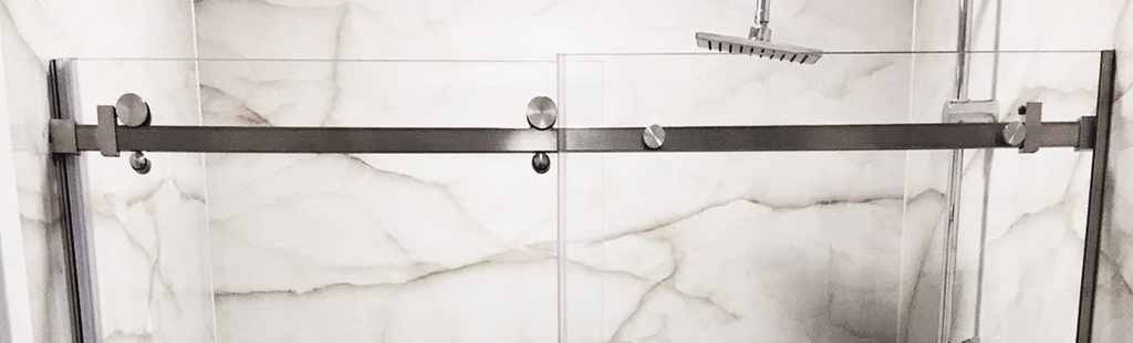 KIT SHOWER SLIDING WITH PANEL FIX (GUNMETAL GRAY)