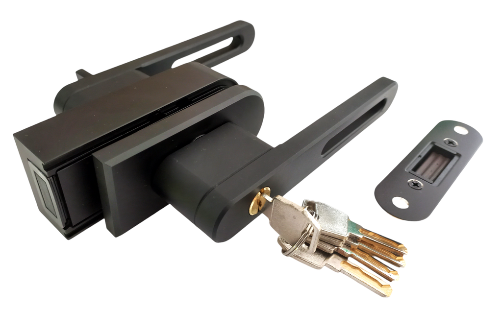 MAG/01L B Incuietoare magnetica pentru usa de sticla cu toc (rotunjita maner gol) Black