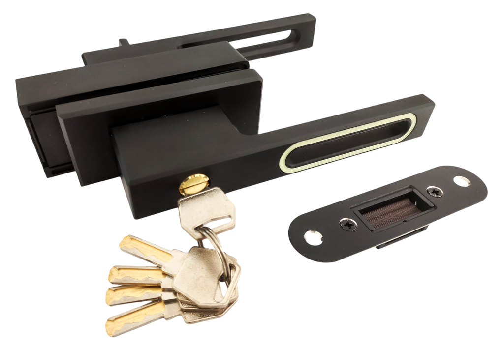 MAG/02L B Incuietoare magnetica pentru usa de sticla cu toc (maner gol) Black