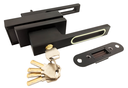 MAG/02L B Incuietoare magnetica pentru usa de sticla cu toc (maner gol) Black