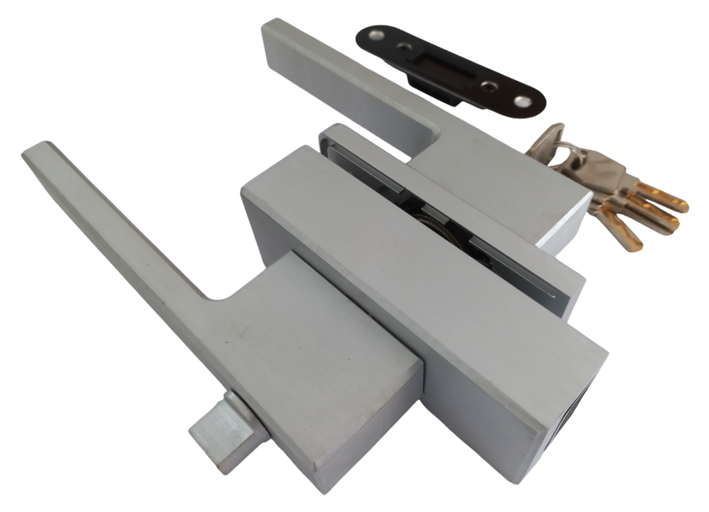 MAG/L02F A Incuietoare magnetica pentru usa de sticla cu toc (maner mare) ANOD