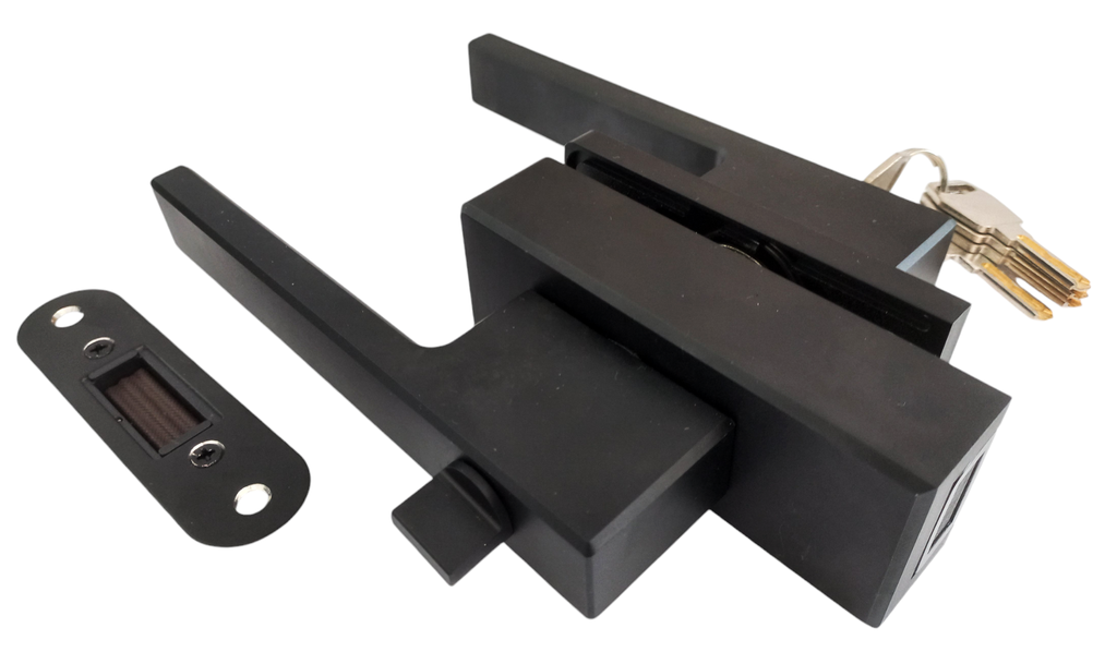 MAG/L02F B Incuietoare magnetica pentru usa de sticla cu toc (maner mare) Black