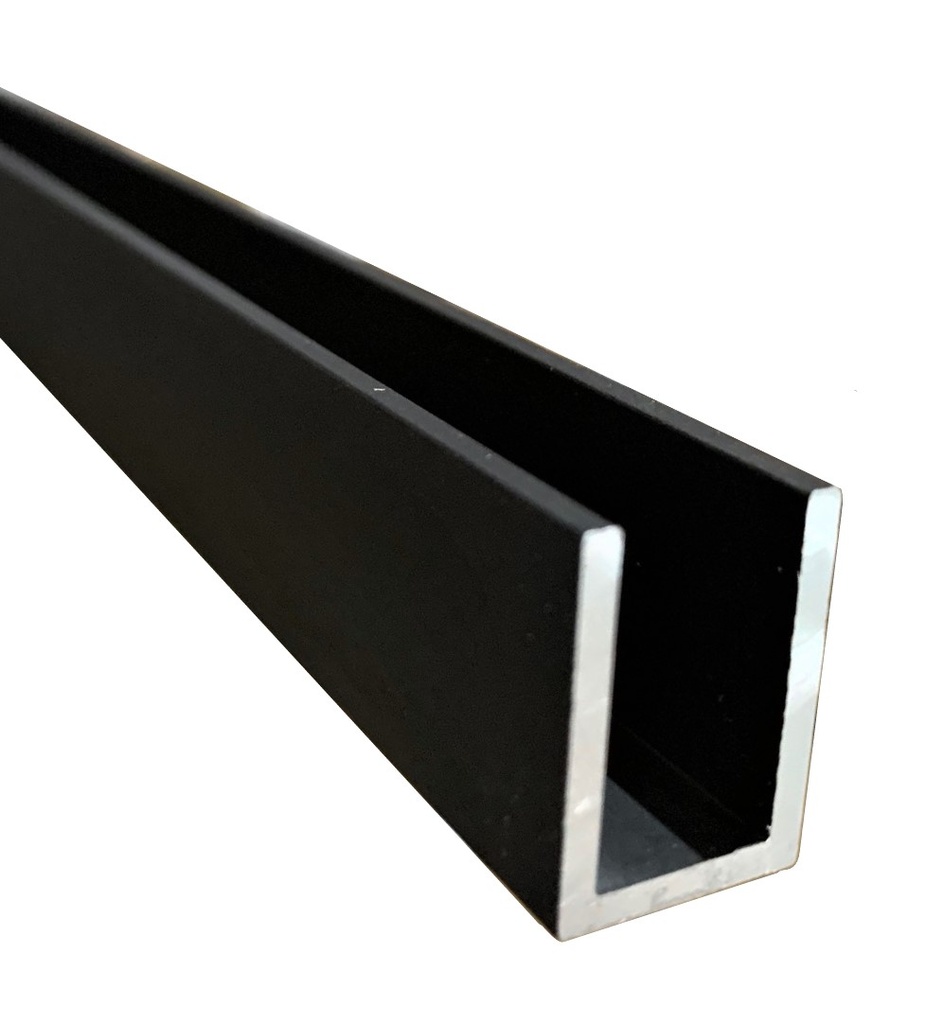 MD 101AL B - Profil U aluminiu 14x20x1.5mm (sticla8-10mm) 300cm BLACK