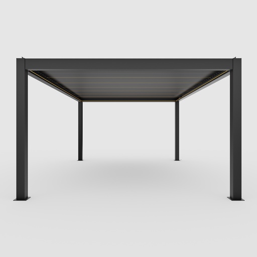 [TC-00004219] Pergola bioclimatica din aluminiu cu lamele rotative, MD-9700 4065 x 4065 mm, h3023 RAL7016