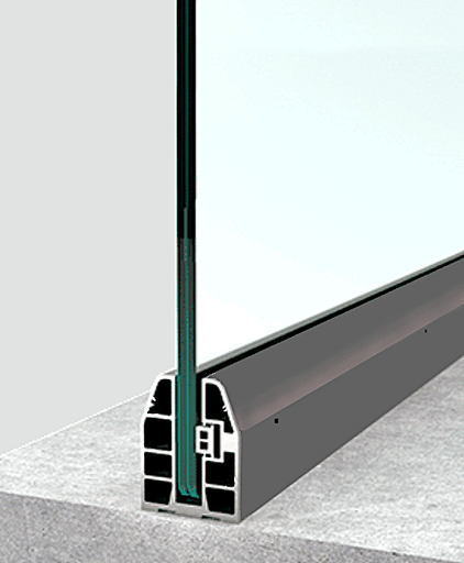 MW5500 Profil suport balustrada sticla 8-10mm RAL 7016 MAT