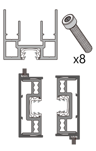 [PR-00004762] CN122882A OPK PS Set panou intermediar cu profile, garnituri si suruburi incluse