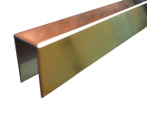 [TC-00003039] MD 101SS GR - Profil U inox 12x20x1.0mm (sticla8-10mm) 300cm GOLD ROSE