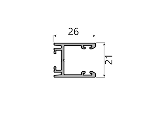 MD 21x26 Profil contraplaca incuietoare, ANTRACIT, SLIDER NEXT