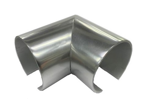 [TC-00001245] MD 29-26 Cot aluminiu NATUR la 90* cu canal sticla pentru mana curenta 50mm