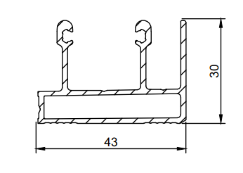 MD 30x43 Sina de glisare 2 cai(inferioara/superioara), SLIDER NEXT ANTRACIT
