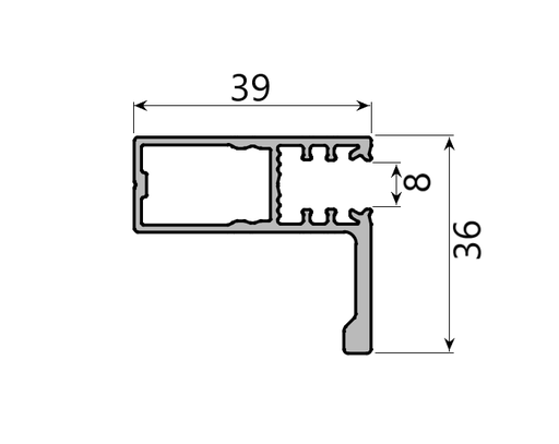 MD 36x39 profil maner, sticla 8mm, SLIDER NEXT