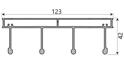 MD 42x123 profil sina glisare slide master - slide master flat (sus)