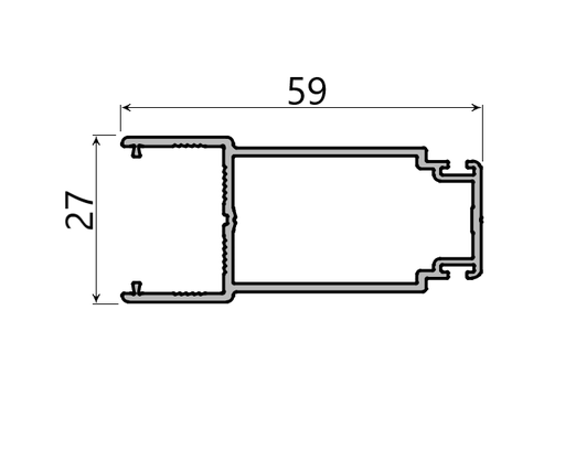 MD 59x27 profil central cu incuietoare slide master - slide master flat