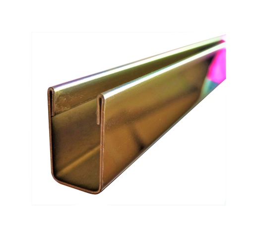 [TC-00002567] MD 9011 GOLD - Profil U inox 15x10.5x25x1.0mm (sticla8-10mm) 300cm