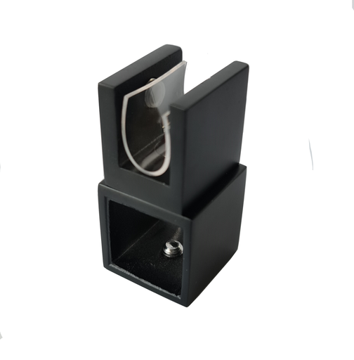 [TC-00002259] MD 914A B / 20x20 BLACK - Conector stabilizare teava-sticla (inchis)